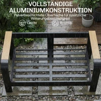 Outsunny Tuinmeubelset aluminium loungeset voor 4 personen waterafstotend extra diep met tweezitsbank, 2 fauteuils en salontafel(m-6)
