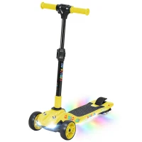 AIYAPLAY Three-Wheel Foldable Electric Scooter for Kids Aged 6-10 Years, Yellow(m-1)