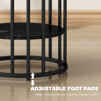 HOMCOM Set of Two Marble-Effect Coffee Tables - Black(m-8)