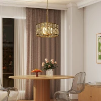HOMCOM 72 Glass Crystallite Chandelier - Gold-Tone(m-7)