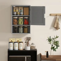 HOMCOM Bathroom Cabinet, Wall Mounted Storage Cabinet with Adjustable Shelves, 40 x 20 x 60 cm, Grey(m-8)