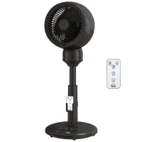 HOMCOM Air Circulator Fan Pedestal Cooling Fan with 3 Speed 3 Mode and Remote Control, 9 Inch, Black(m-11)