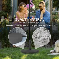 Outsunny Stojak na parasol betonowy, półokrągły, stabilny, szary(m-5)