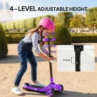 AIYAPLAY Three-Wheel Foldable Electric Scooter for Kids Aged 6-10 Years, Purple(m-6)