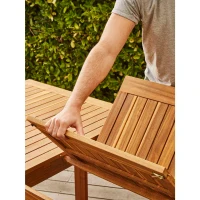Ensemble repas de jardin - Table extensible + 8 chaises - Bois d'acacia - 8 places - LEVATA - Bocarnea(m-6)