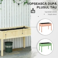 Outsunny Jardinieră Ridicată Pliabilă, Pat pentru Grădină în Lemn de Brad cu 4 Orificii de Drenaj, pentru Grădină, Terasă, Balcon, 115x56x76 cm, Culoare Lemn(m-6)