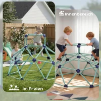 AIYAPLAY Kletterkuppel Ø182,5cm UV-beständig, wasserdicht Kletterdom für Kinder bis zu 90 kg, für 3-8 Jahre Kunststoff Blau(m-7)