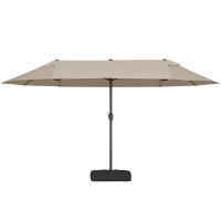 Outsunny Parasol Double 4,6x2,7m Toile 180g/m² Kaki