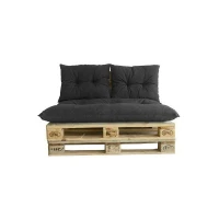 Kit palette classic - Matelas ardoise + 2 coussins dossier - JARDIN PRIVE(m-1)