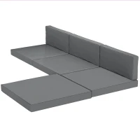 Outsunny 7-Piece Patio Furniture Cushions, Outdoor Loveseat Cushion with Removable Covers for Rattan Furniture, 60x60 cm, Dark Grey(m-11)