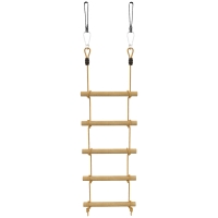 AIYAPLAY Scară de Frânghie 1,8m, Accesorii pentru Leagăne, Frânghie pentru Parc de Joacă Exterior, Cățărare cu 5 Trepte pentru Copii cu 2 Carabiniere și 2 Curele pentru Copaci