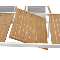 Ensemble repas de jardin LOUNA 8 personnes en aluminium - Table extensible + 8 fauteuils(m-4)