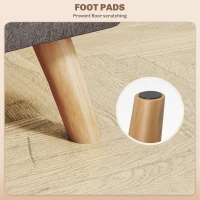 HOMCOM Podnóżek tapicerowany z wyglądem lnu, Nogi z drewna, Nośność do 110 kg, Szary(m-6)