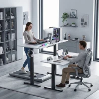 HOMCOM Elektrisches Schreibtischgestell, höhenverstellbar, mit Speicherfunktion, Stahl, Schwarz(m-9)