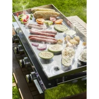 COOKING BOX Plancha a gaz BRASILIA - 4 feux - 10kW - 84x41x24,5 cm - Tout inox - Surface cuisson: 84x34 cm(m-4)
