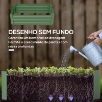 Outsunny Conjunto de 2 Caixas de Plantio de Aço Caixa de Plantio Quadrada para Cultivos de Plantas Flores Pátio Exterior 100x50x30 cm Verde(m-5)