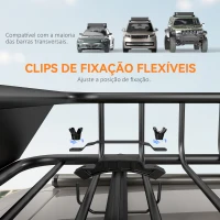 HOMCOM Cesta para Tejadilho Universal para Veículos em Aço Carga 90,7 kg com Defletor Barras Laterais 110,5x99,5x18,5 cm Preto(m-8)