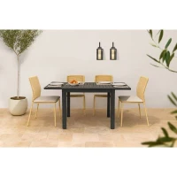 Table de jardin extensible 6 personnes SOLOMA - SOLOMA - Aluminium - 80/160 x 80 x 75 cm(m-2)