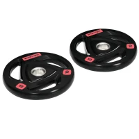 SPORTNOW Set di 2 Dischi Pesi da 10kg in Acciaio con Rivestimento in Gomma per Bilanciere(m-1)