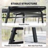 Outsunny Ensemble mobilier de jardin en rotin 4 pièces, canapé extérieur avec table métal, noir(m-4)