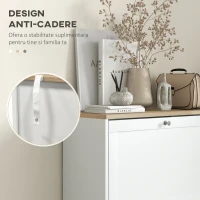 HOMCOM Dulap pentru încălțăminte cu 3 sertare și rafturi reglabile pe 2 niveluri, din lemn, 60x23.5x115 cm, alb(m-7)