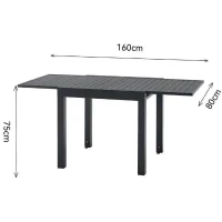 Table de jardin extensible 6 personnes SOLOMA - SOLOMA - Aluminium - 80/160 x 80 x 75 cm(m-6)
