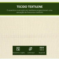 Outsunny Baloiço de Jardim Exterior de 2 Lugares com Toldo Ajustável e Estrutura em Aço Assentos Textilene 140x118x162 cm Bege(m-5)