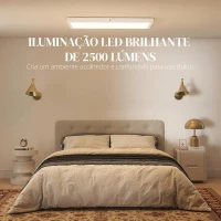 HOMCOM Conjunto de 4 Candeeiros de Teto Cor Regulável com Interruptor DIP e de Parede 3000K/4000K/6000K 60x30x3,7 cm Branco(m-5)