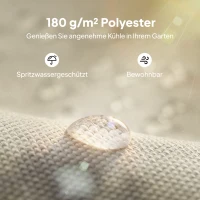 Outsunny Vervangend pergoladak zonnescherm voor terrasoverkapping vervangend dakzeil voor 3 x 3 m paviljoen 298x293 cm crèmewit(m-4)