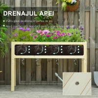 Outsunny Jardinieră Ridicată Pliabilă, Pat pentru Grădină în Lemn de Brad cu 4 Orificii de Drenaj, pentru Grădină, Terasă, Balcon, 115x56x76 cm, Culoare Lemn(m-5)