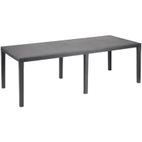 Table a manger de jardin QUEEN effet rotin - Anthracite - 220 x 90 x 72 cm(m-1)