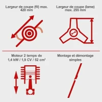 Débroussailleuse PBC520 - 52 cc - 42 cm de coupe - lanceur manuel - SCHEPPACH(m-3)