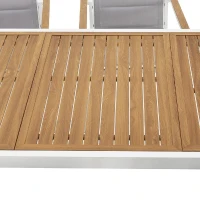 Ensemble repas de jardin LOUNA 8 personnes en aluminium - Table extensible + 8 fauteuils(m-6)