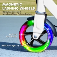 AIYAPLAY Kinderroller, Doppelte Bremsen, Metallrahmen, Fußstütze, faltbar, 3-8 Jahre, Weiß(m-5)