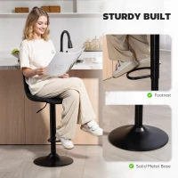 HOMCOM Set of 2 Leathaire Tub Bar Stools - Black(m-6)