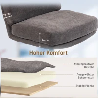 HOMCOM Sessel mit Hocker Drehbar Loungesessel mit Leinenoptik für Wohnzimmer Dunkelgrau(m-6)