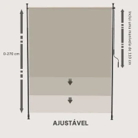 Outsunny Toldo Vertical Exterior 200x305 cm Tela de Privacidade Enrolável Ajustável com Manivela Proteção UV 40+ Areia(m-5)