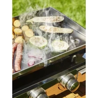 COOKING BOX Plancha a gaz BRASILIA - 4 feux - 10kW - 84x41x24,5 cm - Tout inox - Surface cuisson: 84x34 cm(m-6)