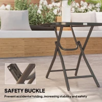 Outsunny Foldable Garden Table Square Folding Table for Patio Garden 45 x 45 x 50Hcm Black(m-6)