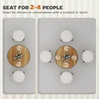 HOMCOM Okrągły stół do jadalni, wygląd drewna dębowego, kompaktowy design, dla 2-4 osób, Dąb(m-4)