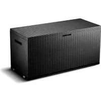 TOOD Malle / coffre de rangement en résine - 350 L - 120 x 52 x 60 cm - Gris anthracite(m-1)