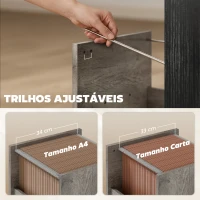 HOMCOM Mesa Gaming 120x50 cm Secretária Gaming Industrial com Compartimento e 2 Gavetas para Escritório Estúdio Cinzento Claro(m-5)