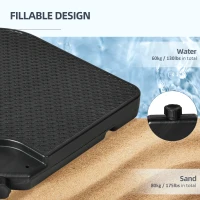 Outsunny 4-częściowy waga na parasol ogrodowy, odporna na warunki atmosferyczne, waga na parasol z uchwytem, waga na parasol ogrodowy z możliwością napełnienia 80 kg piaskiem lub 60 kg wodą, czarny(m-5)