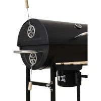 COOKING BOX Barbecue a charbon MIKE EVOLUTION - 115x66x106 cm - 2 grilles acier chromé - Surface de cuisson : 71x35 cm - Noir(m-5)
