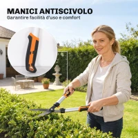 Outsunny Set da Giardinaggio 4 Pezzi con Cesoie, Troncarami, Forbici da Potatura e Seghetto Pieghevole(m-6)