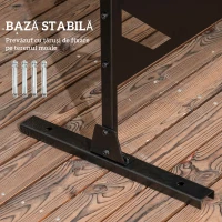 Outsunny Panou pentru Intimitate Exterior din Metal, 122 x 198 cm, Divizor Decorativ cu Suport și Șuruburi de Ancorare, Panou Autoportant pentru Grădină, Terasă, Piscină, Frunză de Bananier(m-5)