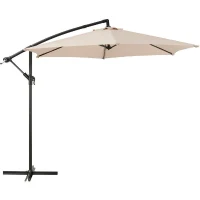 Parasol déporté AUREA Ø 3 m - Structure en aluminium avec toile polyester 180g - Creme(m-1)