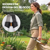 Outsunny Set da Giardinaggio 4 Pezzi con Cesoie, Troncarami, Forbici da Potatura e Seghetto Pieghevole(m-7)