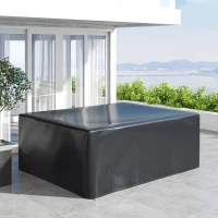 Outsunny Beschermhoes voor tuinmeubelen winterbestendig waterdicht afdekhoes anti-UV afdekzeil 235 x 190 x 90 cm zwart(m-7)