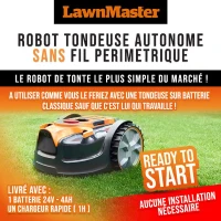 Robot tondeuse autonome - LAWNMASTER - VRM16 - 24 V - 16 cm - Sans fil périmétrique(m-2)